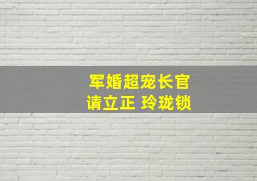 军婚超宠长官请立正 玲珑锁